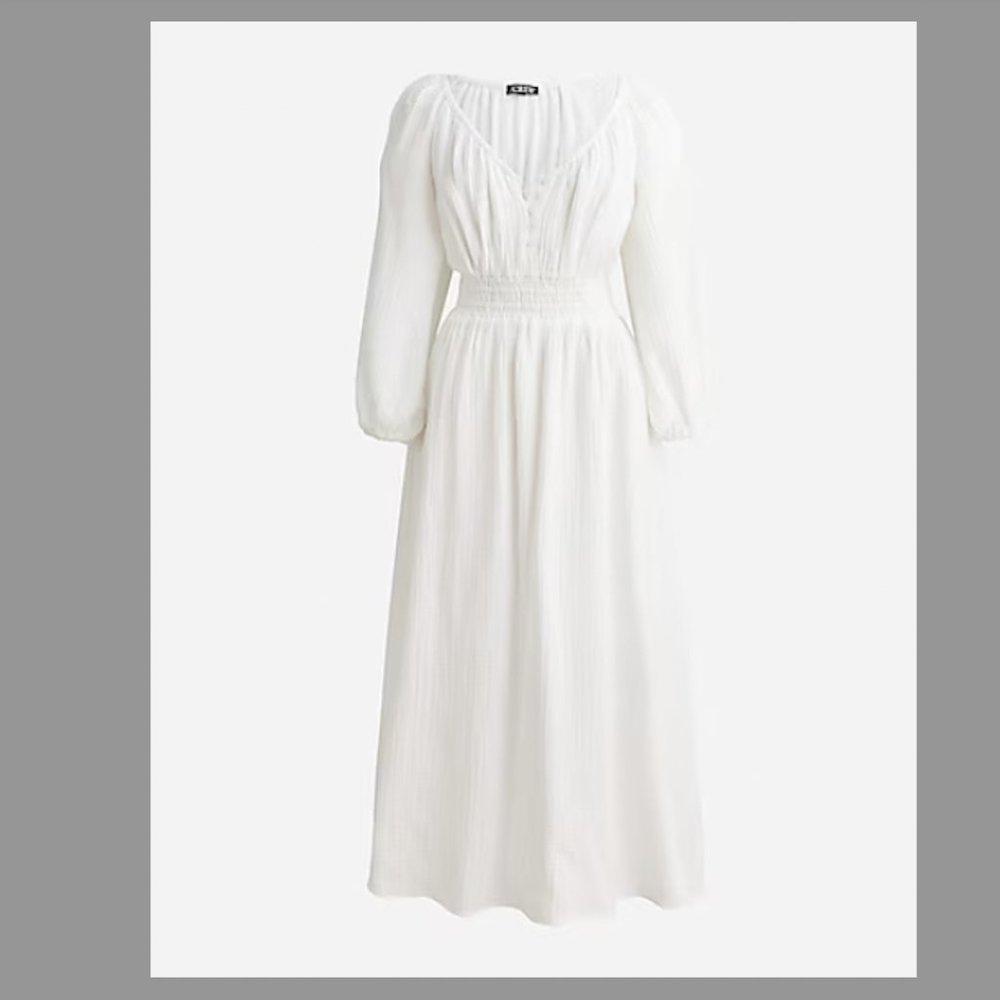 NWT J.Crew V-neck midi dress in soft gauze - Sz. Medium